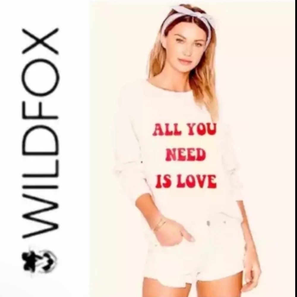 Wildfox All You Need Is Love Long Sleeve Sweatshirt Size L